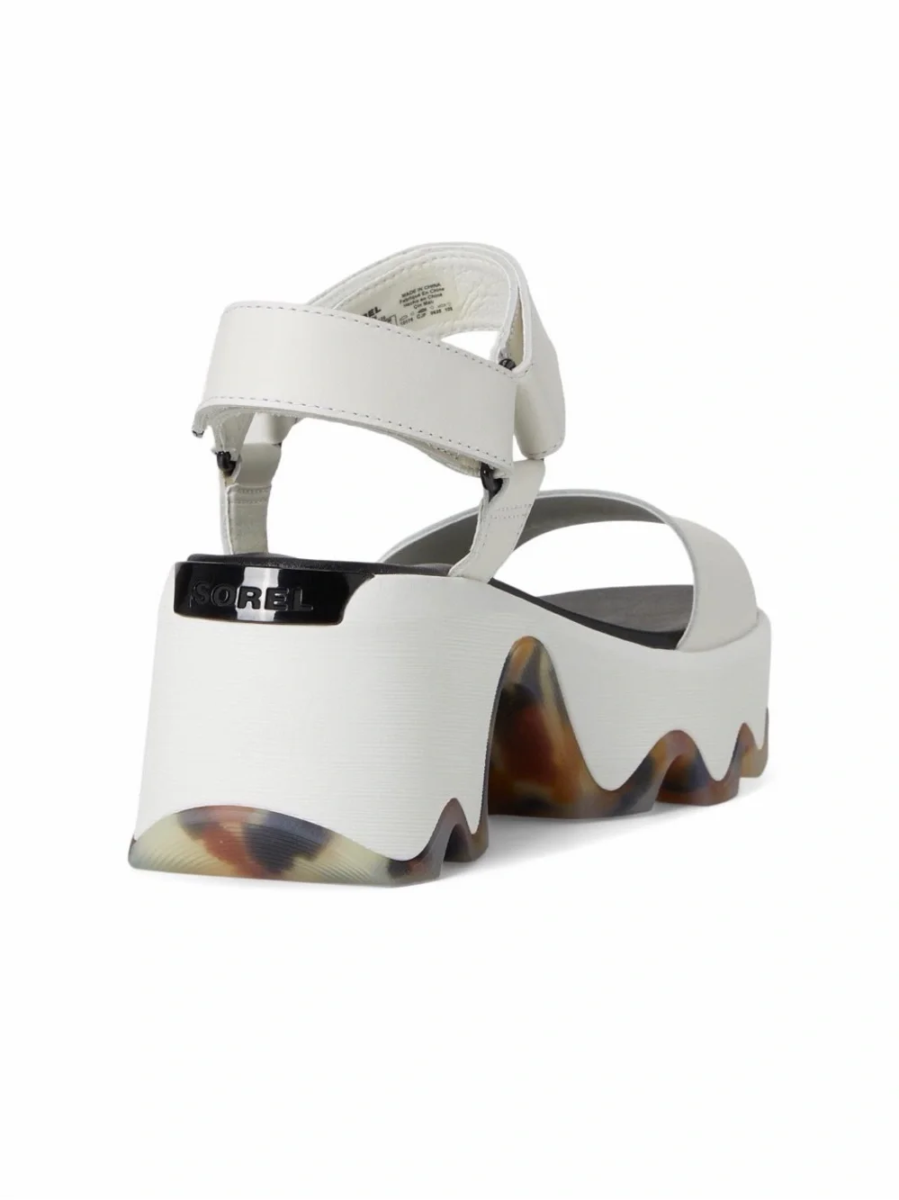 Sorel Kinetic Aura White Platform Wave Sandals with Ankle Strap